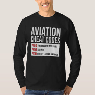 Camiseta Piloto de avión volante Códigos de aviación Jet F 