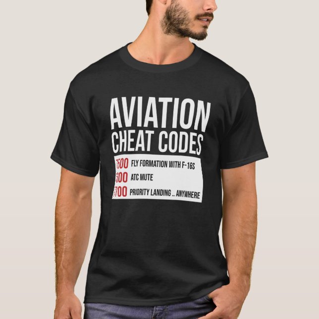 Camiseta Piloto de avión volante Códigos de aviación Jet F  (Anverso)