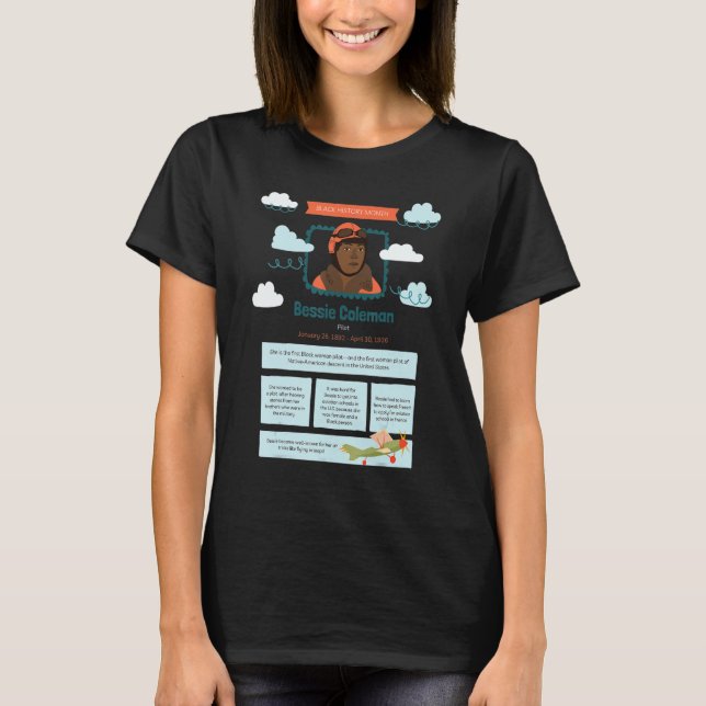 Camiseta Piloto de Bessie Coleman, mes de historia negra (Anverso)
