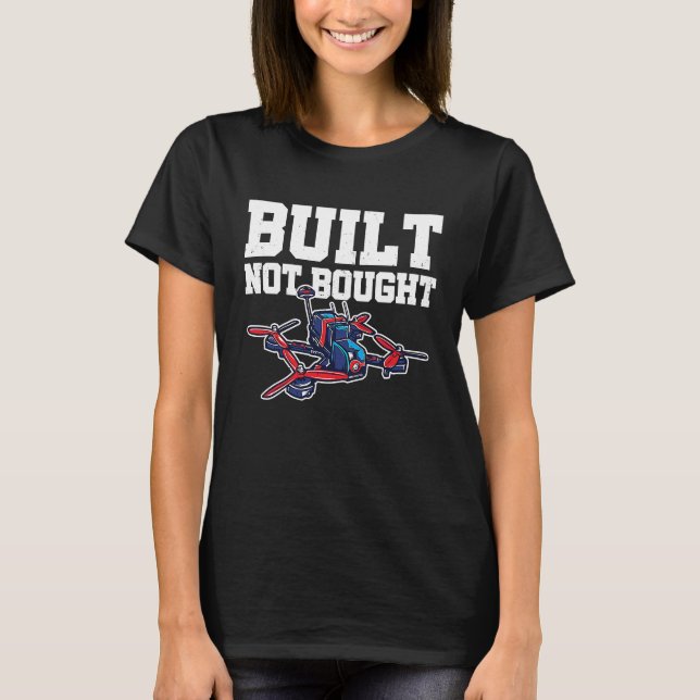 Camiseta Piloto de dron de quadricóptero con dron construid (Anverso)
