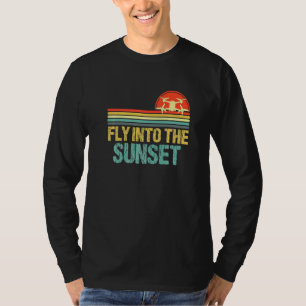 Camiseta Piloto de Drone Vuela Hacia la Puesta de Sol Color