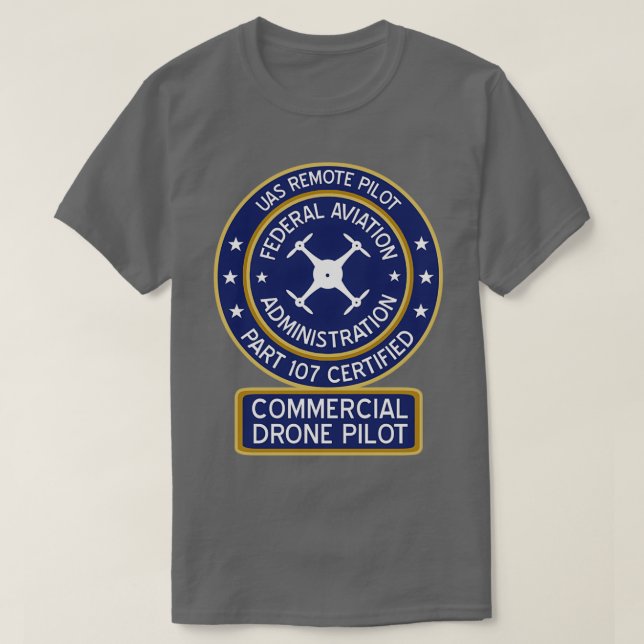 Camiseta piloto de drones comerciales de la FAA (Diseño del anverso)