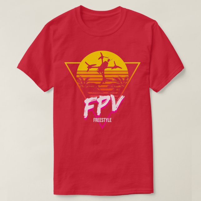 Camiseta Piloto de drones estilo libre Retro FPV (Diseño del anverso)