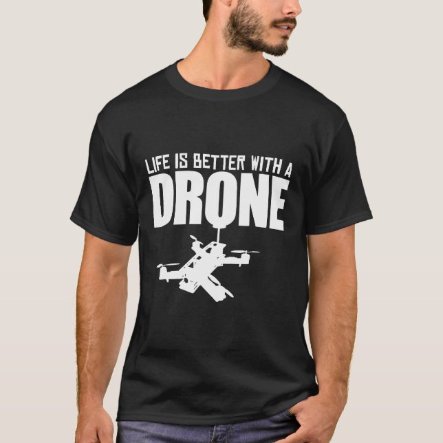 Camiseta Piloto De Drones Fpv Quadcopter Multirotor Rc Quad (Anverso)