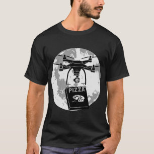 Camiseta Piloto de drones Pizza Entrega Quadcopter Luna com