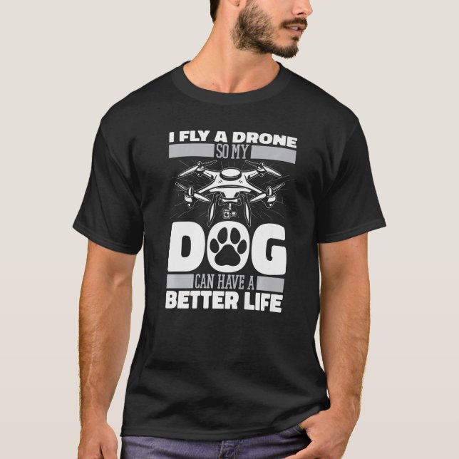 Camiseta Piloto de drones Quadcopter Dog Operator (Anverso)