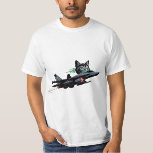 Camiseta Piloto de gato Jet - Tee de vuelo felino futurista