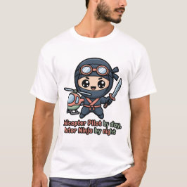 Camiseta Piloto de Helicóptero Chibi Ninja – Noche del Roto