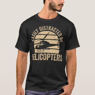 Camiseta Piloto de Helicóptero de Aviación Fácilmente Distr