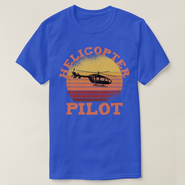 Camiseta Piloto de Helicópteros de moda Aspecto retro (Diseño del anverso)