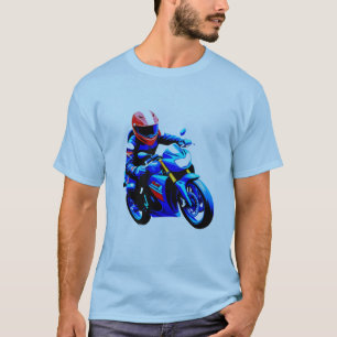 Camiseta 🏍️ Piloto de motocicleta de línea minimalista urb