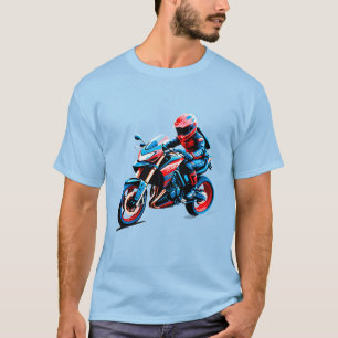 Camiseta Piloto de Motocicleta Deportiva de Lujo Premium en