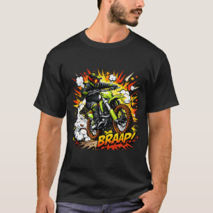 Camiseta Piloto de Motocross de Cómic Explosivo en Moto de