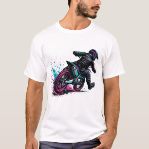 Camiseta Piloto de Motocross de estilo cómico con salpicadu