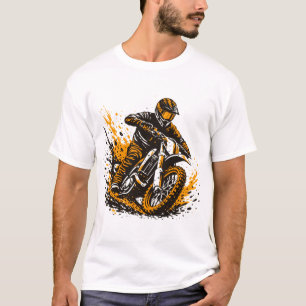 Camiseta Piloto de Motocross deslizándose con potencia a tr