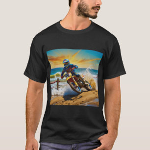 Camiseta Piloto de Motocross en Carrera en la Playa