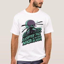 Camiseta Piloto de Ninja Rotor - Negro Dramático y Teal Neó