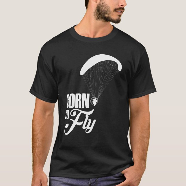 Camiseta Piloto De Paramotor Nacido Para Volar (Anverso)