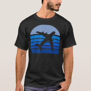 Camiseta Piloto de simulación de avión retro en vuelo de av