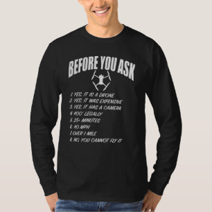 Camiseta Piloto de vuelo con dron UAV Sarcástico antes de q