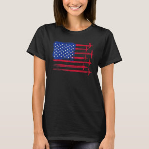 Camiseta Piloto Del Avión De Avión De Bandera Estadounidens