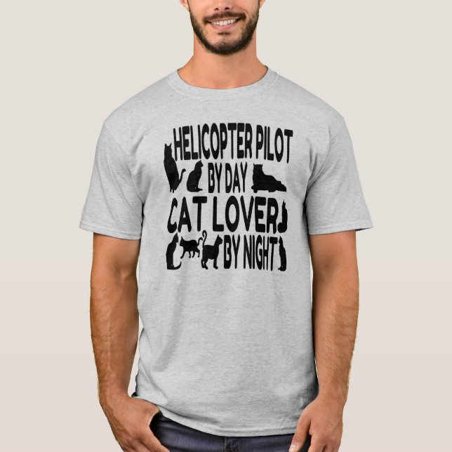 Camiseta Piloto del helicóptero de Cat Lover (Anverso)