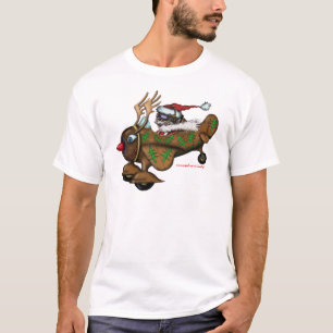 Camiseta Piloto divertido de Santa en diseño plano de la