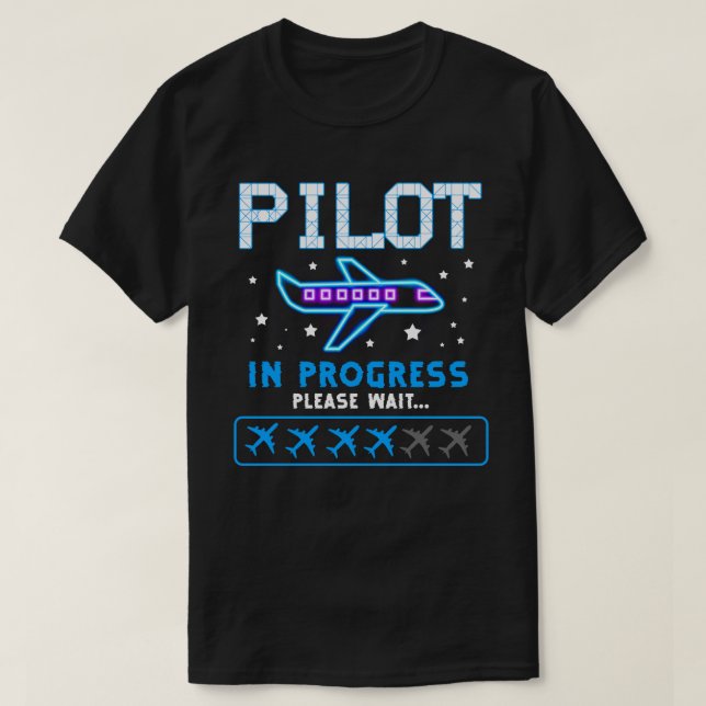 Camiseta Piloto En Curso Por Favor Esperar El Doy Gracioso  (Diseño del anverso)