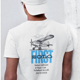 Camiseta Piloto Estudiante Primer Vuelo Solo Avión Nubes Pe