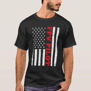 Camiseta Piloto Fpv América Carreras De Bandera Estadounide