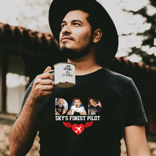 Camiseta Piloto Más Destacado del Cielo,Foto de PAPÁ,Corazó