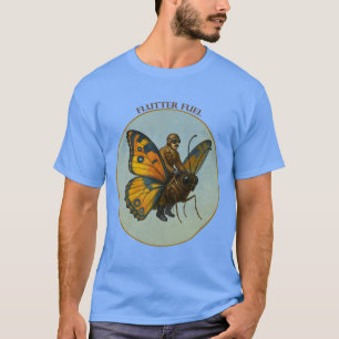 Camiseta Piloto montado en la parte trasera de una mariposa