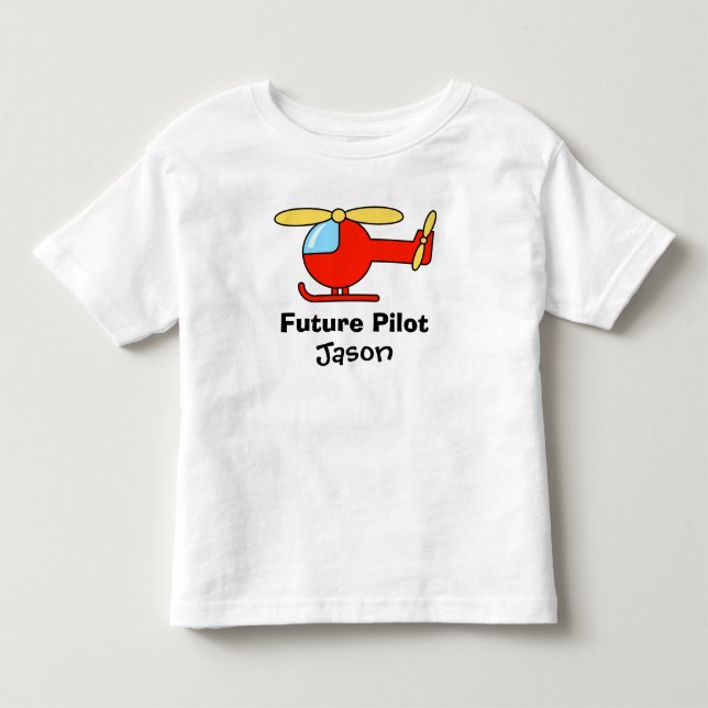 Camiseta piloto para niños con helicóptero de jugu (Anverso)