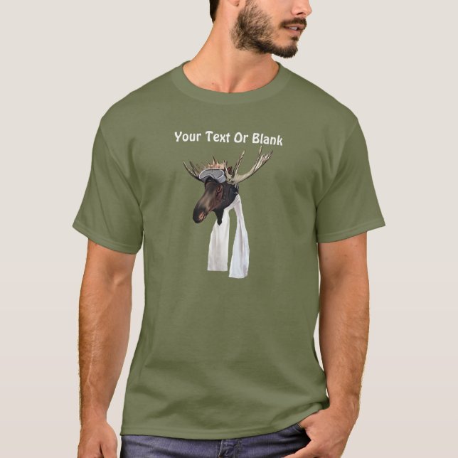 Camiseta Piloto piloto de aviación de Moose Volador (Anverso)