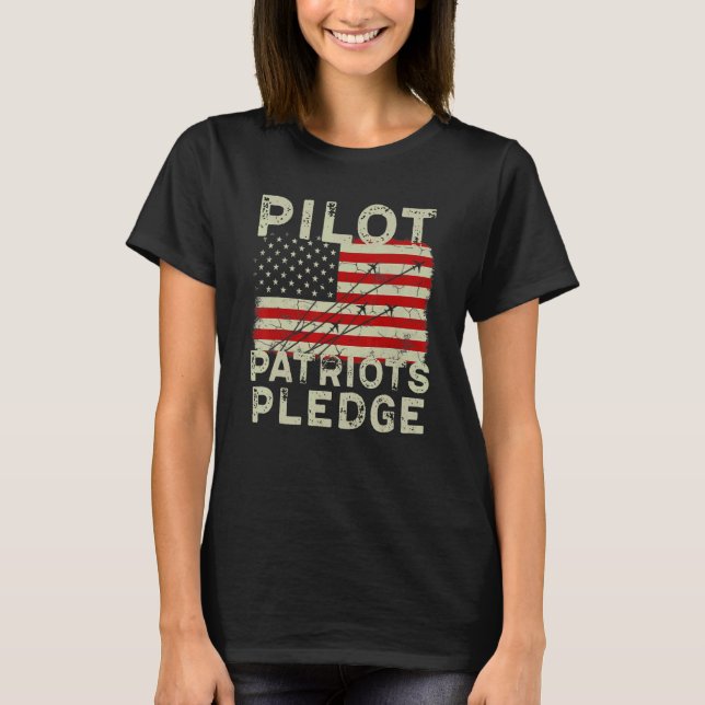Camiseta Piloto piloto de bandera estadounidense de época p (Anverso)