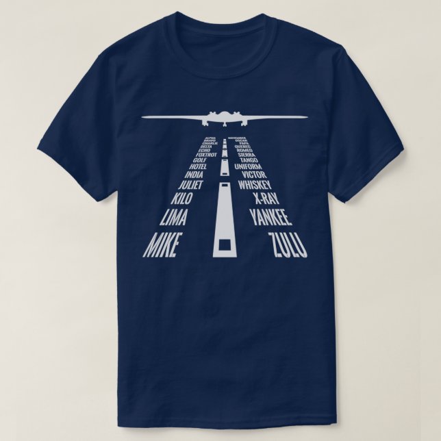 Camiseta Piloto piloto de bombarderos B2 Carretera fonética (Diseño del anverso)