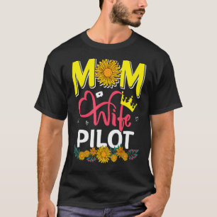 Camiseta Piloto piloto de esposas de mamá recortó el día de