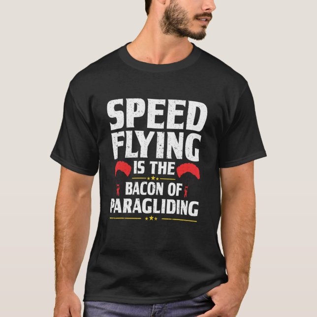 Camiseta Piloto piloto de vuelo de velocidad retro parapent (Anverso)