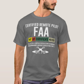 Camiseta Piloto remoto certificado Certificado Faa Parte 10