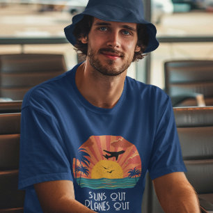 Camiseta Piloto Retro Atardecer “Soles Fuera Aviones Fuera”