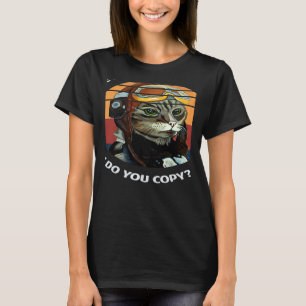 Camiseta Piloto Retro de Gatos MAULLIDO Dueño de Gatito Pad