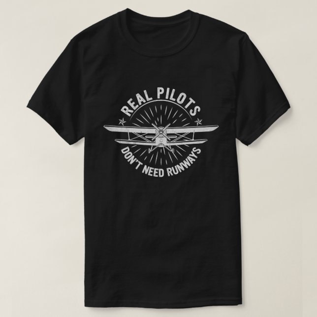 Camiseta Pilotos reales no necesitan pistas de aterrizaje,  (Diseño del anverso)