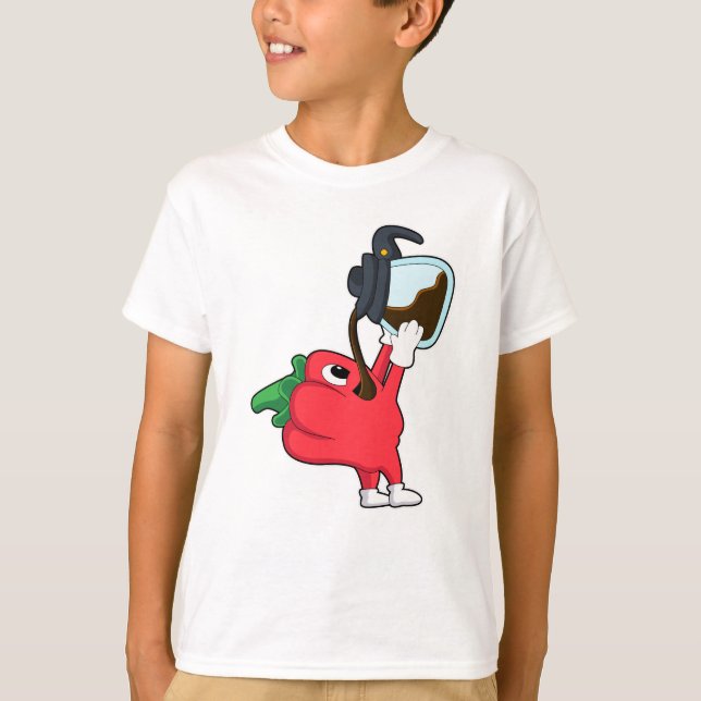Camiseta Pimienta con olla de café (Anverso)