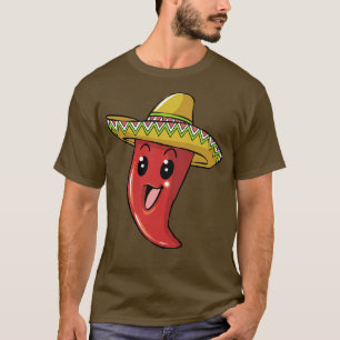 Camiseta Pimienta Mexicana Con Picante De Gorra De Sombrero