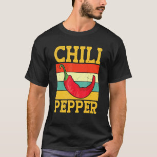 Camiseta Pimienta Picante Roja Retro Chili Peppers Comer Mé