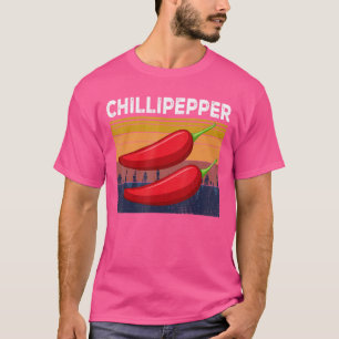 Camiseta Pimienta roja picante retro picante comida picante