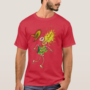 Camiseta Pimientas Burping esqueléticas mexicanas del chile