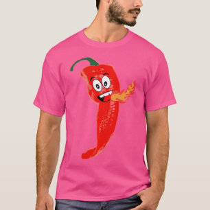 Camiseta Pimiento Chili Asado Rojo Ardiente que Respira Fue