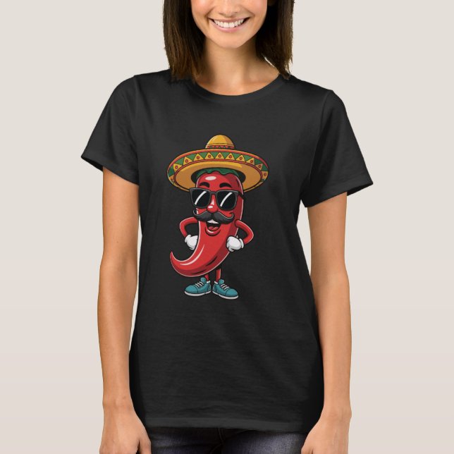 Camiseta Pimiento Cinco De Mayo Picante (Anverso)