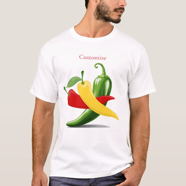 Camiseta Pimiento de chile verde amarillo rojo Thunder_Cove (Anverso)